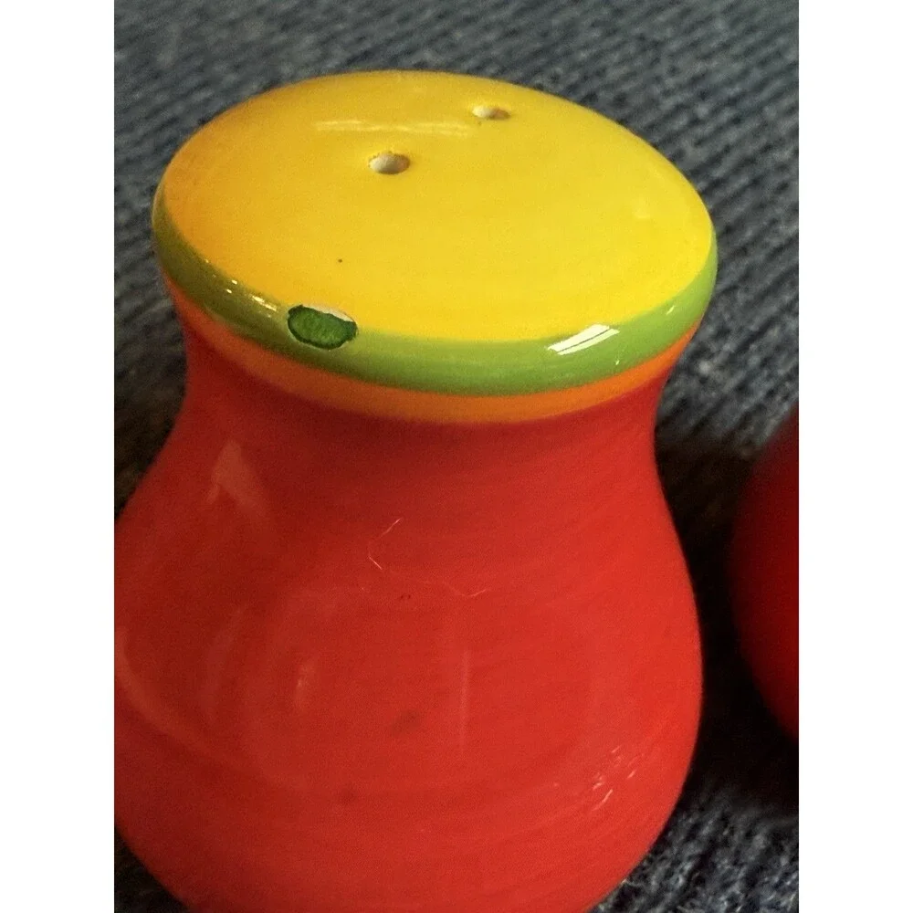 Dansk Caribe Aruba Salt & Pepper Shakers handpainted ceramic 3 1/2” Tall